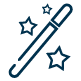 Icon baguette magique symbole astuce